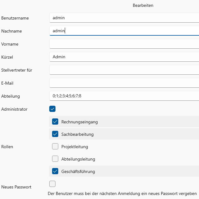 Benutzerverwaltung im EinkaufsMonitor